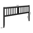 AFI Finley King Slatted Solid Wood Headboard in Black