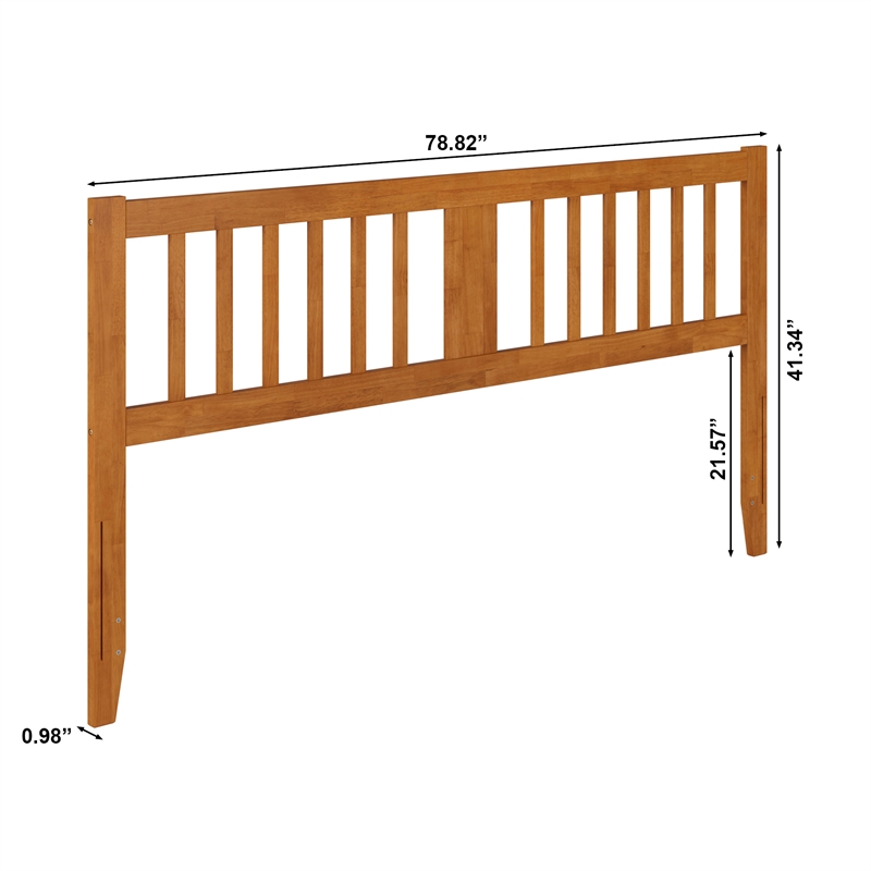 AFI Finley King Slatted Solid Wood Headboard in Light Toffee