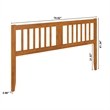 AFI Finley King Slatted Solid Wood Headboard in Light Toffee