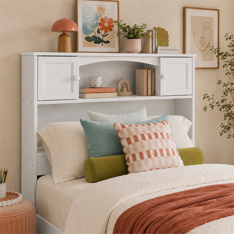 Denver Twin XL Wood Foundation Bed in White
