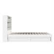 Denver Full Wood Platform Bed with Storage Drawers in White