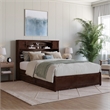 Denver Full Wood Platform Bed with Storage Drawers in Walnut