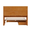 Denver Full Wood Platform Bed with Storage Drawers in Light Toffee