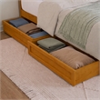 Denver Full Wood Platform Bed with Storage Drawers in Light Toffee