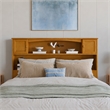 Denver Full Wood Platform Bed with Storage Drawers in Light Toffee