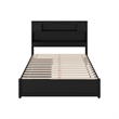 Denver Full Wood Platform Bed with Storage Drawers in Black