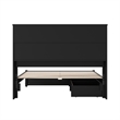 Denver Full Wood Platform Bed with Storage Drawers in Black