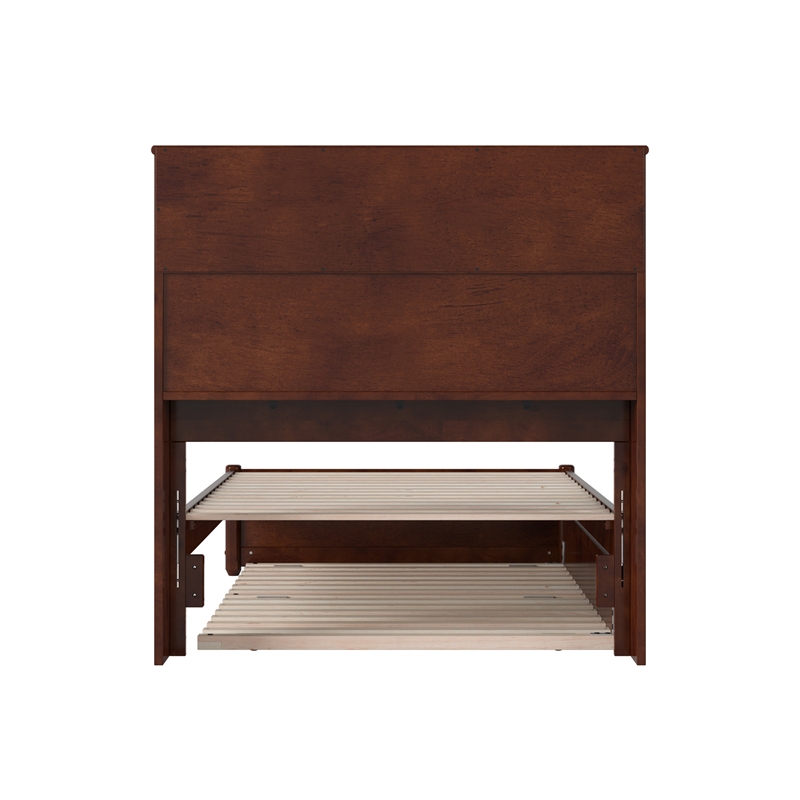 Denver Twin XL Wood Platform Bed with Twin XL Trundle in Walnut
