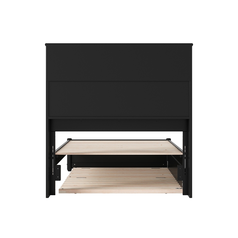 Denver Twin XL Wood Platform Bed with Twin XL Trundle in Black