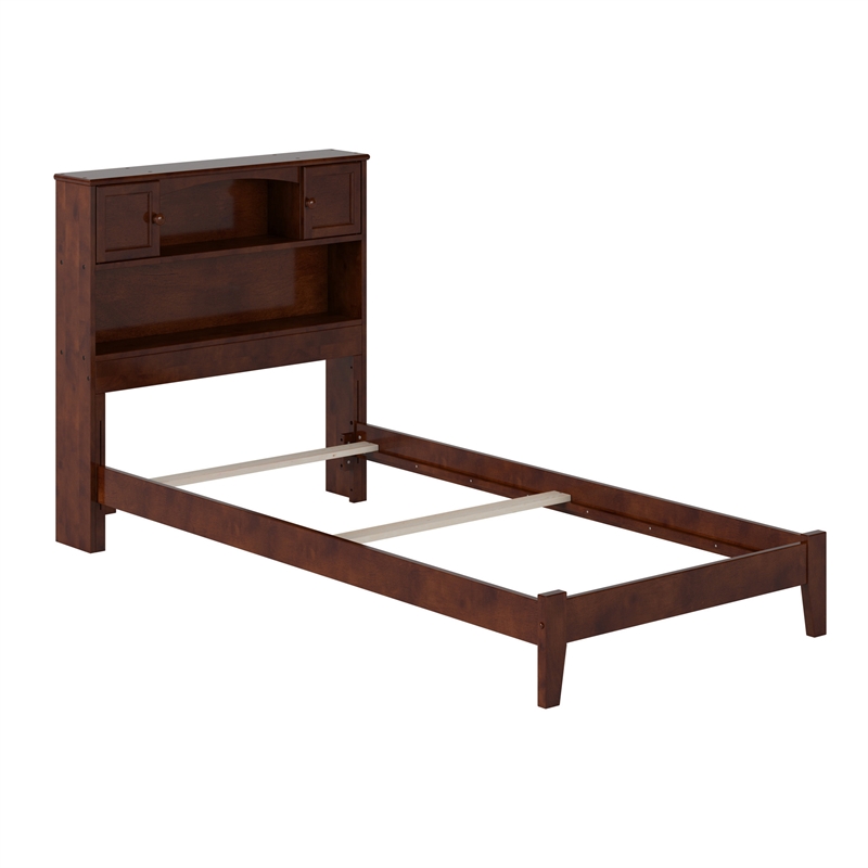 Denver Twin XL Wood Foundation Bed in Walnut