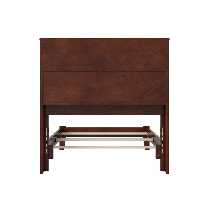 Denver Twin XL Wood Foundation Bed in Walnut