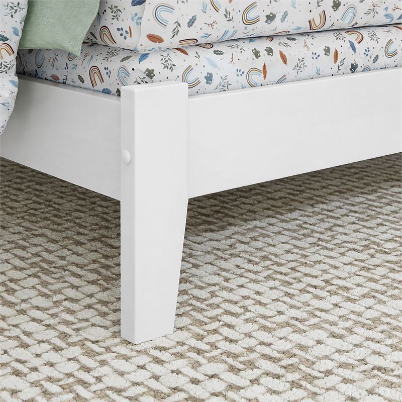 Denver Twin Wood Foundation Bed in White
