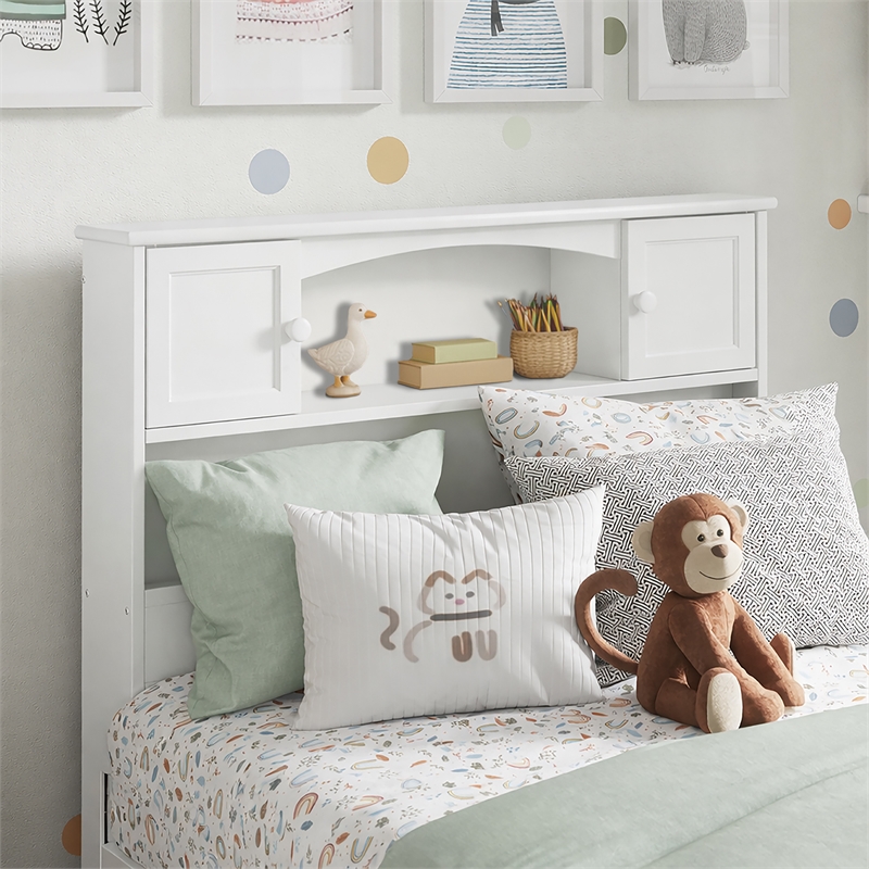Denver Twin Wood Foundation Bed in White