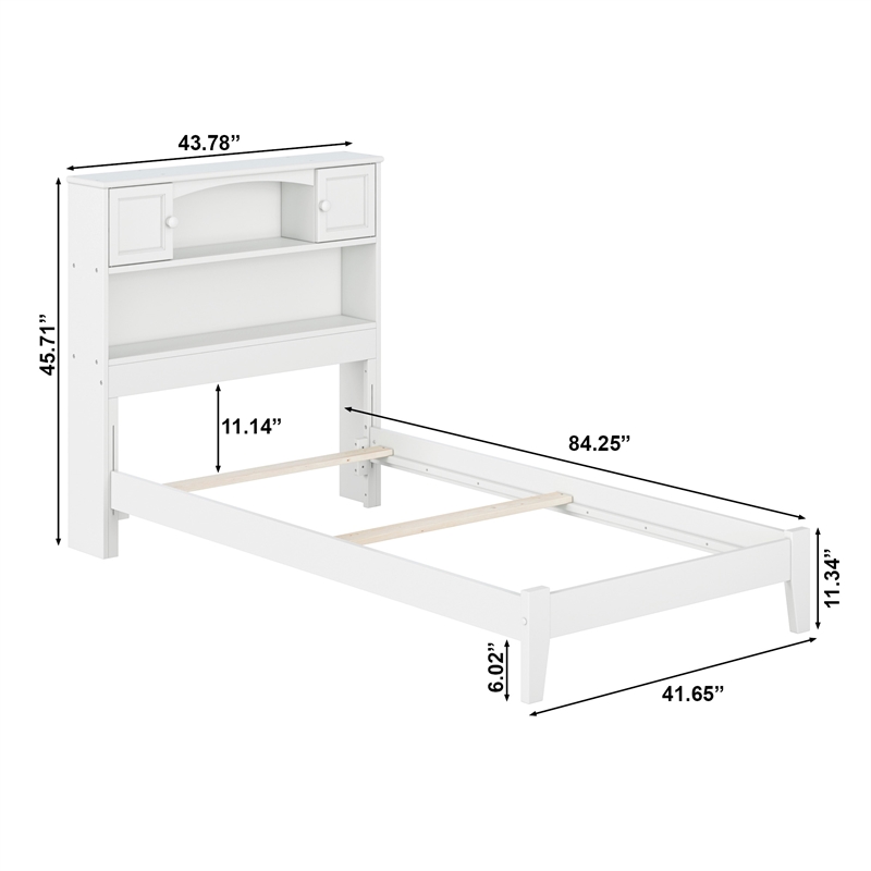 Denver Twin Wood Foundation Bed in White