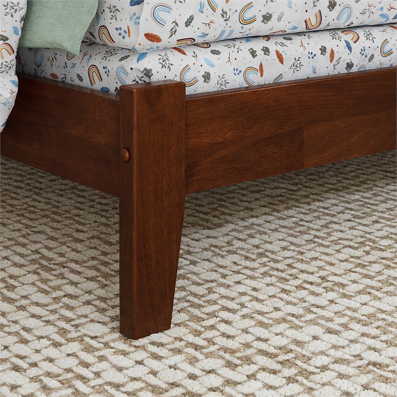 Denver Twin Wood Foundation Bed in Walnut