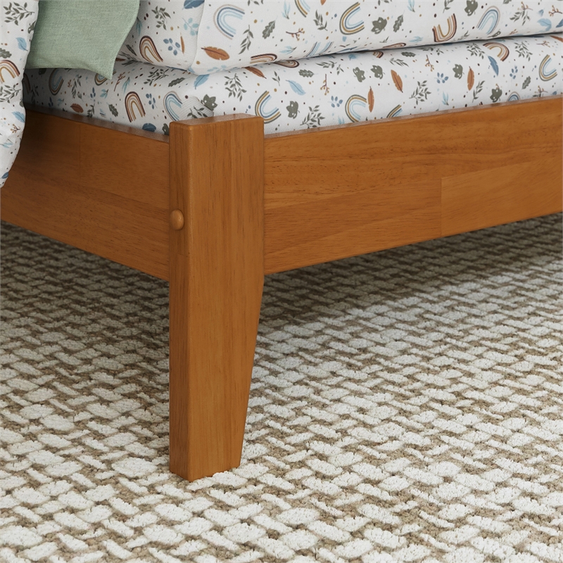 Denver Twin Wood Foundation Bed in Light Toffee