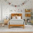 Denver Twin Wood Foundation Bed in Light Toffee