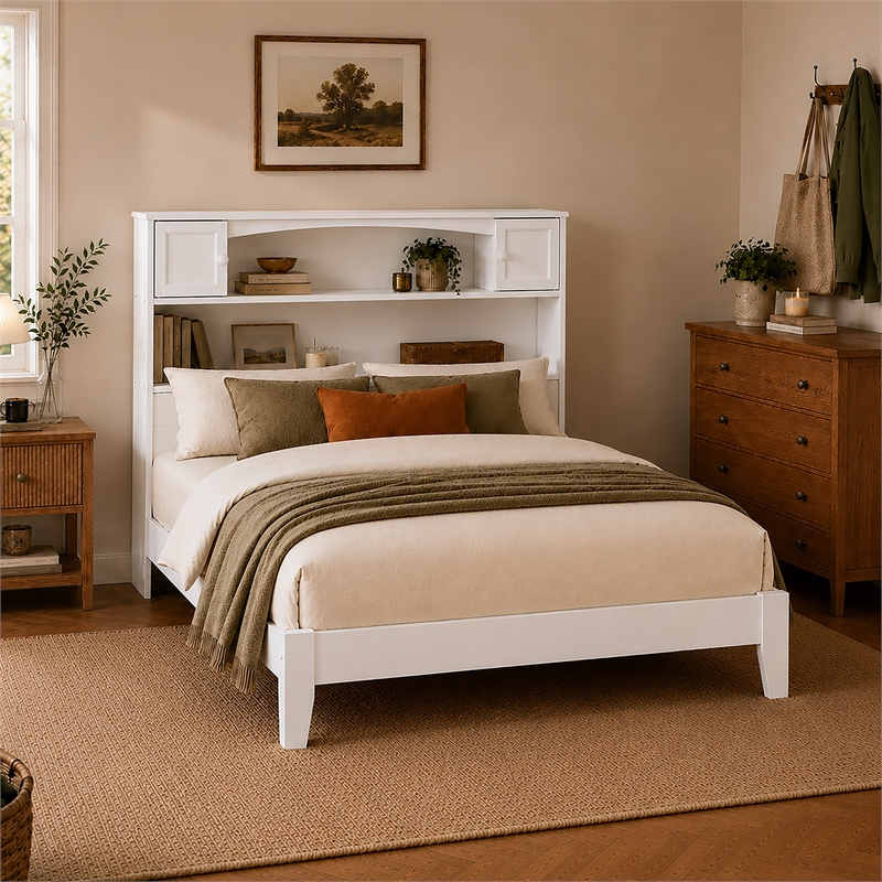 Denver Full Wood Foundation Bed in White