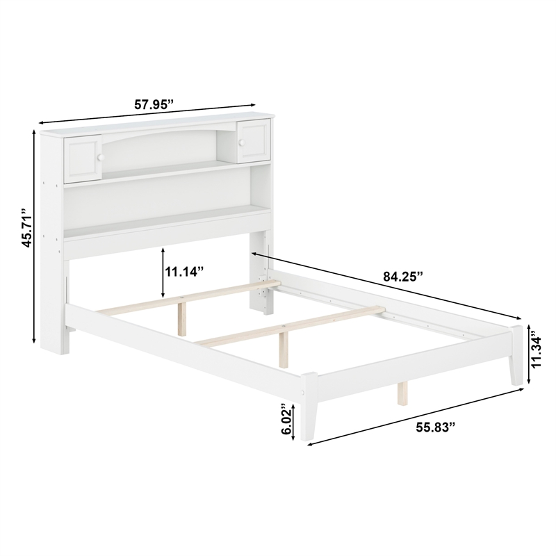 Denver Full Wood Foundation Bed in White