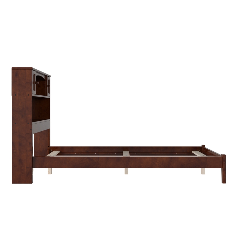 Denver Full Wood Foundation Bed in Walnut