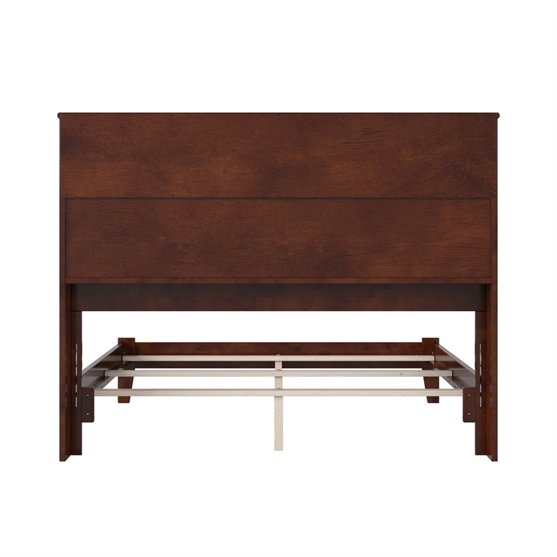 Denver Full Wood Foundation Bed in Walnut
