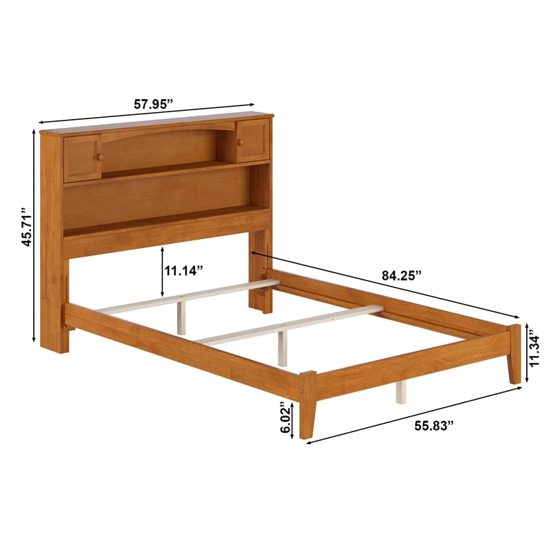 Denver Full Wood Foundation Bed in Light Toffee