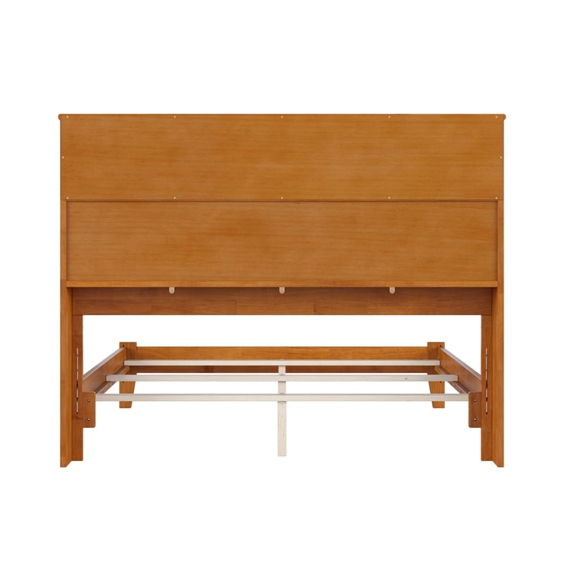 Denver Full Wood Foundation Bed in Light Toffee