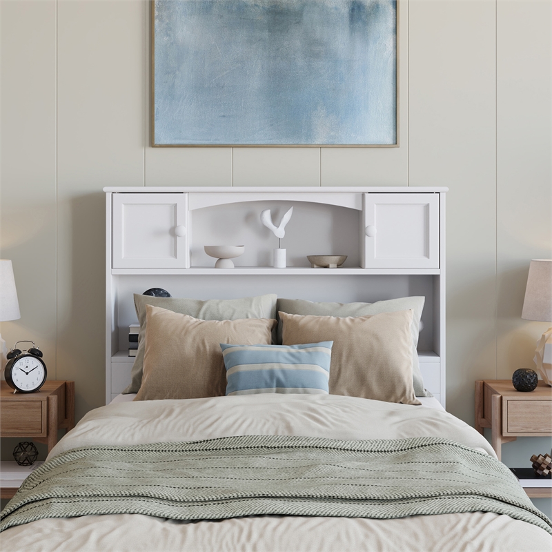 Denver Twin XL Wood Platform Bed with Storage Drawers in White
