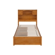 Denver Twin Wood Platform Bed with Storage Drawers in Light Toffee