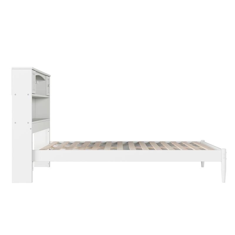 Denver Full Wood Platform Bed in White