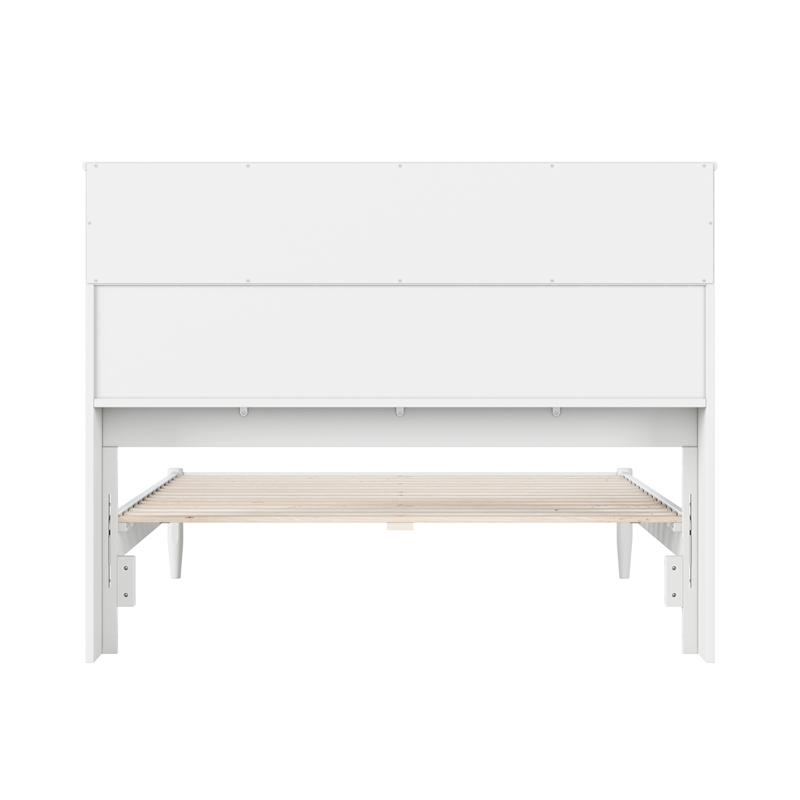 Denver Full Wood Platform Bed in White