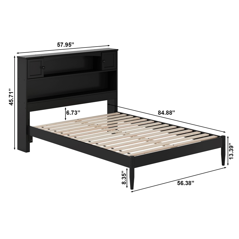 Denver Full Wood Platform Bed in Black