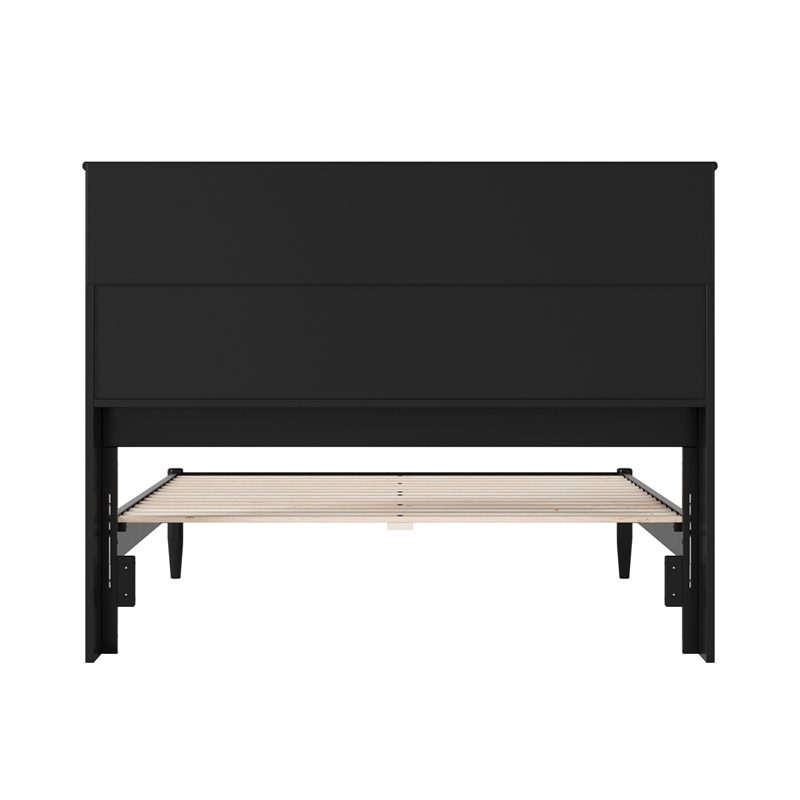 Denver Full Wood Platform Bed in Black
