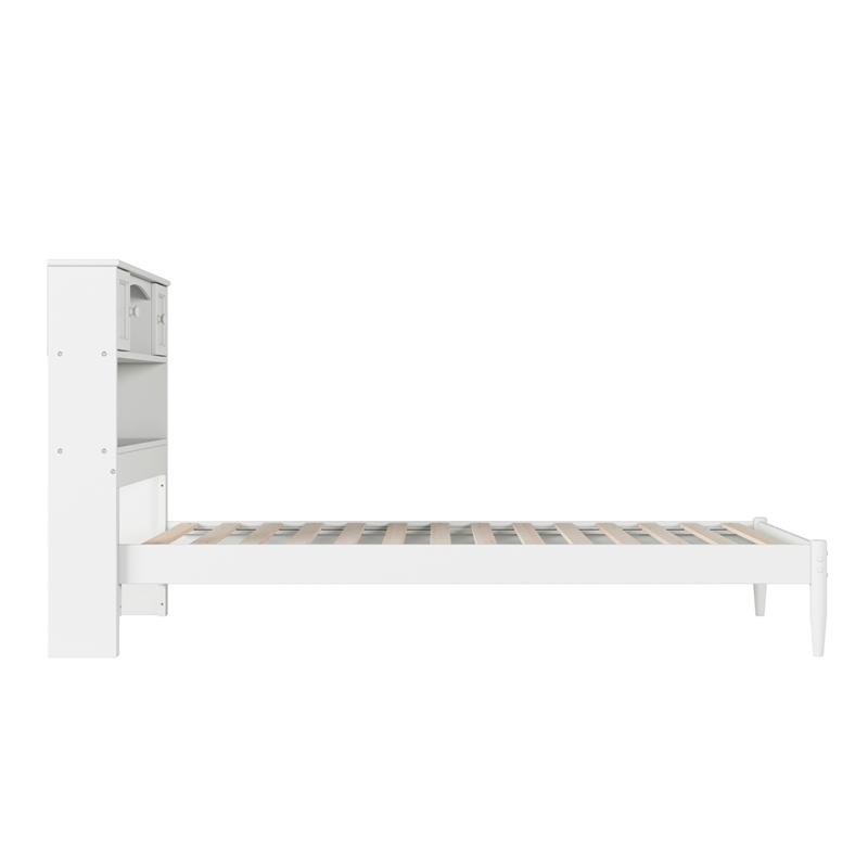 Denver Twin XL Wood Platform Bed in White