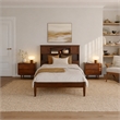 Denver Twin XL Wood Platform Bed in Walnut