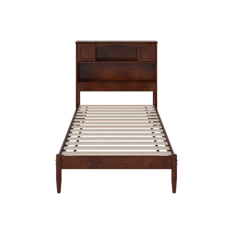 Denver Twin XL Wood Platform Bed in Walnut