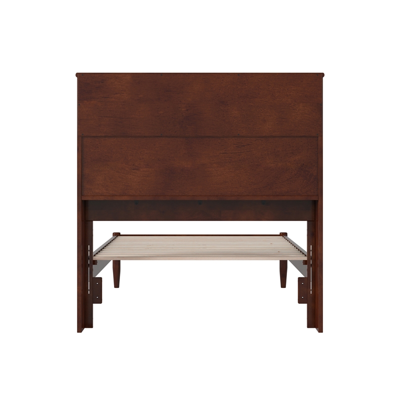 Denver Twin XL Wood Platform Bed in Walnut