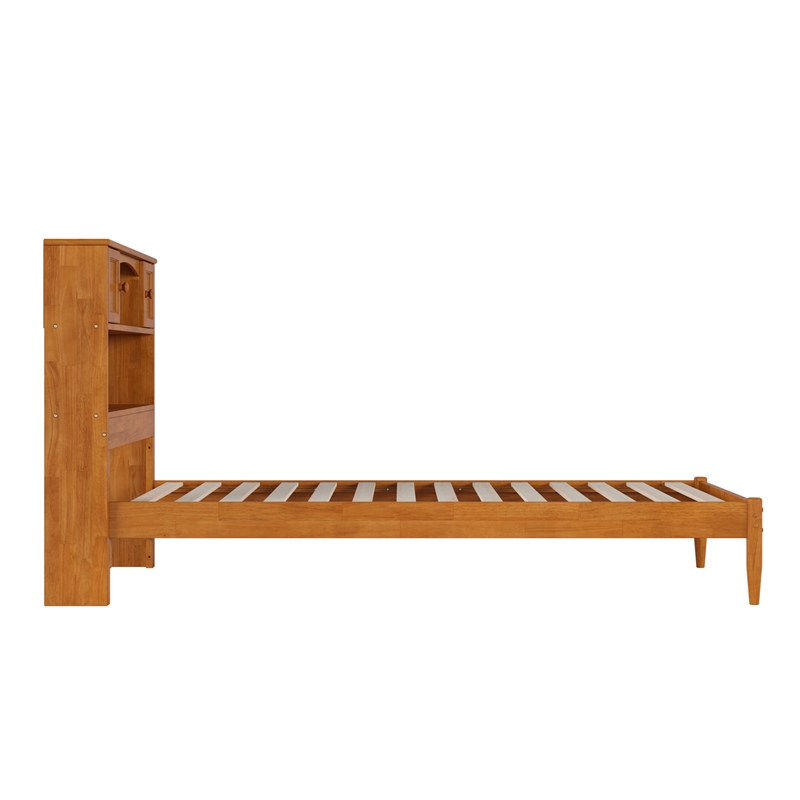 Denver Twin XL Wood Platform Bed in Light Toffee