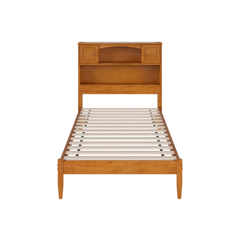 Denver Twin XL Wood Platform Bed in Light Toffee
