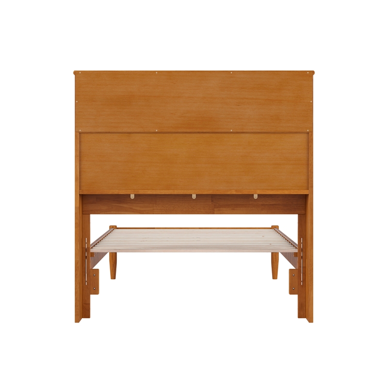 Denver Twin XL Wood Platform Bed in Light Toffee