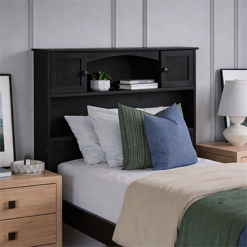 Denver Twin XL Wood Platform Bed in Black