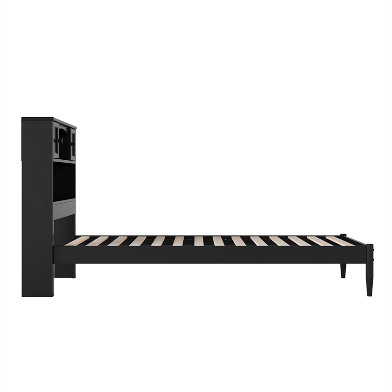 Denver Twin XL Wood Platform Bed in Black