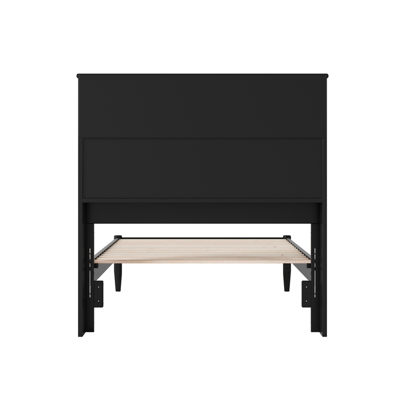 Denver Twin XL Wood Platform Bed in Black