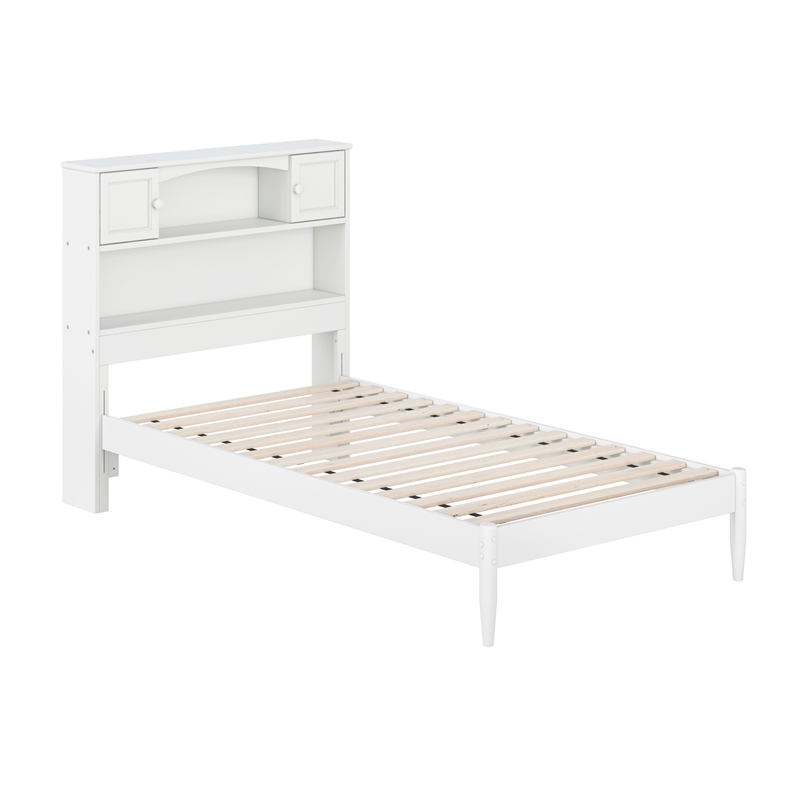 Denver Twin Wood Platform Bed in White