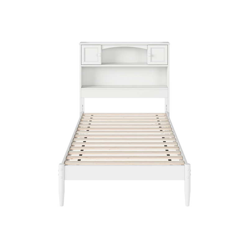 Denver Twin Wood Platform Bed in White