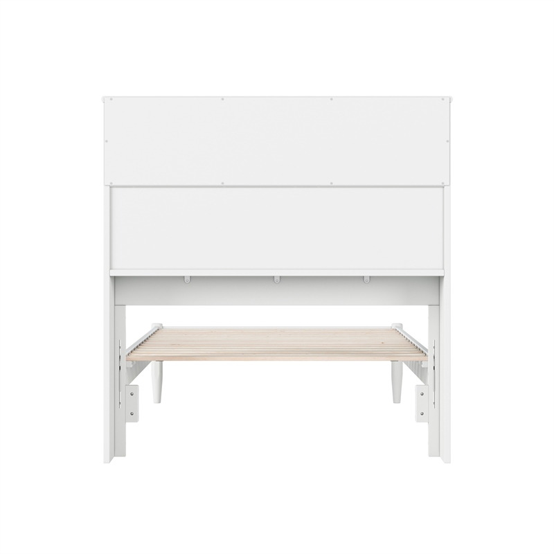 Denver Twin Wood Platform Bed in White