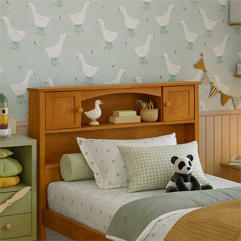 Denver Twin Wood Platform Bed in Light Toffee