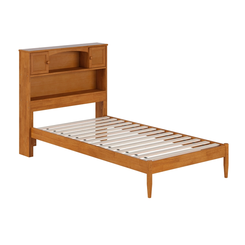 Denver Twin Wood Platform Bed in Light Toffee