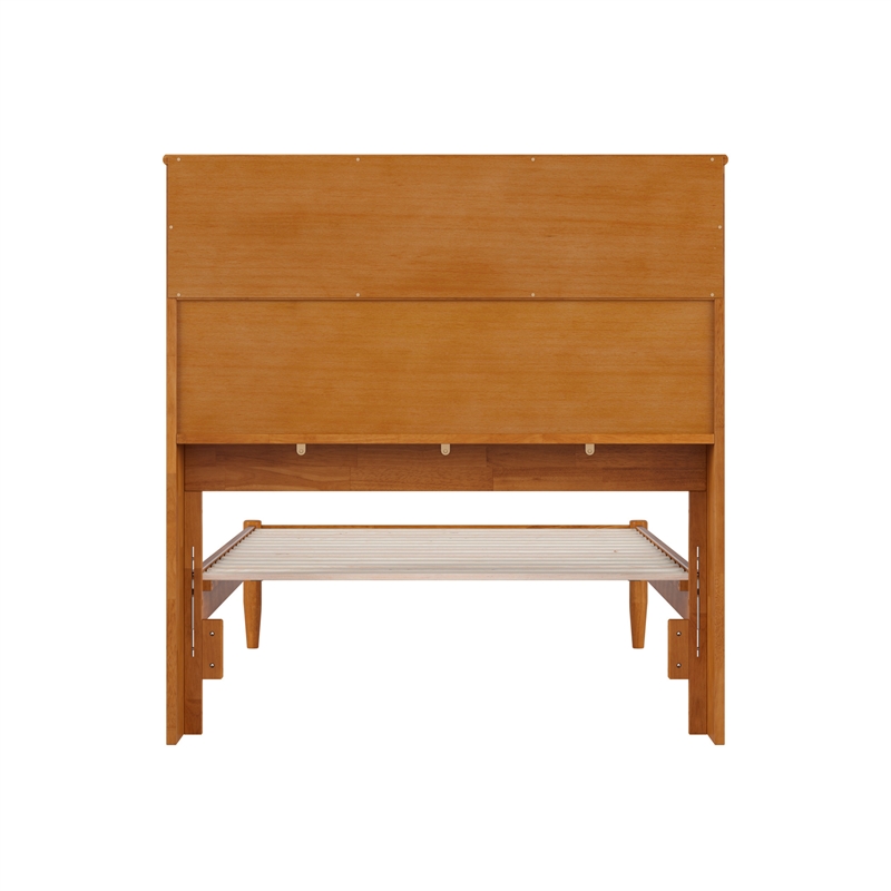 Denver Twin Wood Platform Bed in Light Toffee