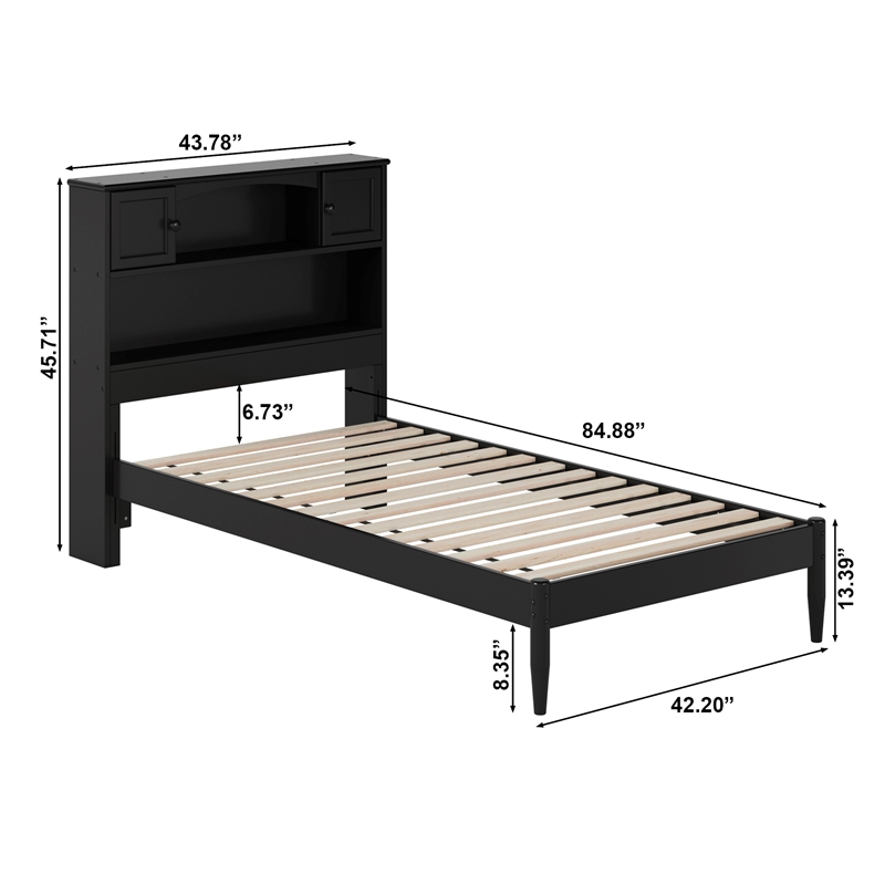 Denver Twin Wood Platform Bed in Black
